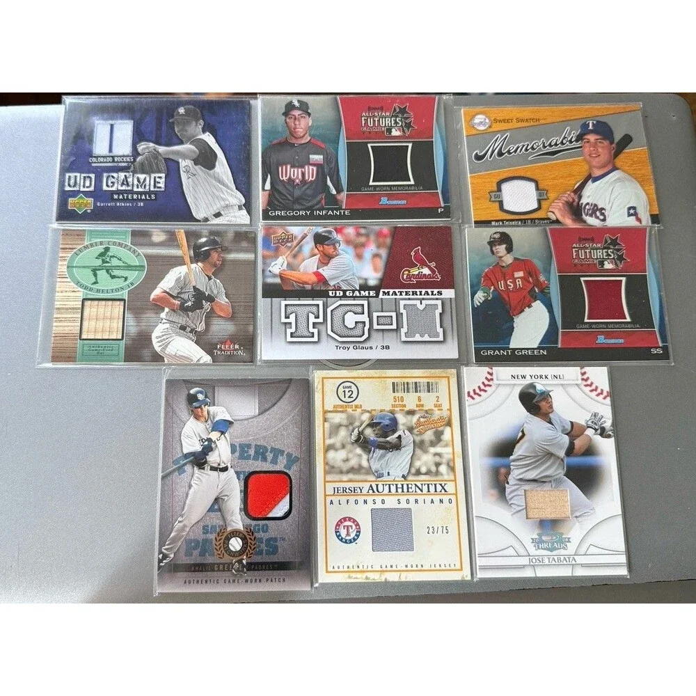 MLB Game Used Jersey Patch Bat Relic Lot 9 Khalil Greene Soriano Teixeira Glaus